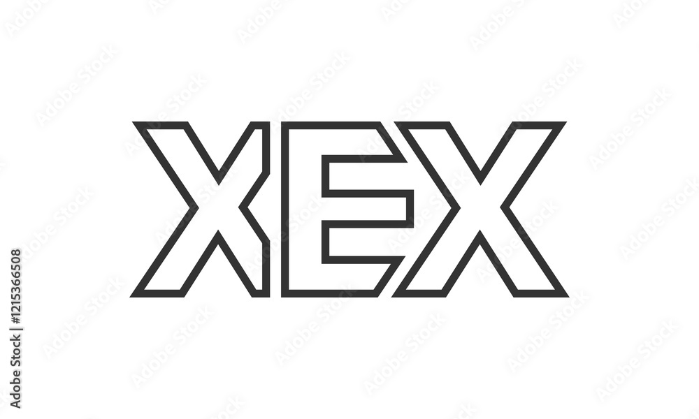 XEX logo design template with strong and modern bold text. Initial based vector logotype featuring simple and minimal typography. Trendy company identity. XEX logo design template with strong and modern bold text. Initial based vector logotype featuring simple and minimal typography. Trendy company identity.