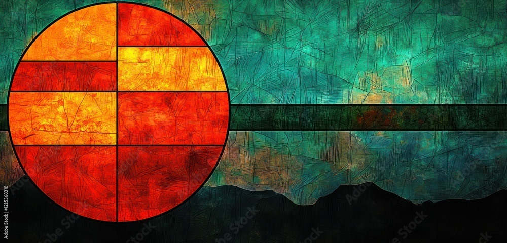 Naklejka premium Radiant orchid to lime zest gradient with papyrus scroll effect