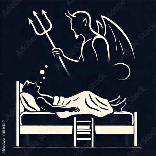 devil, incubus takes soul from man, illustration