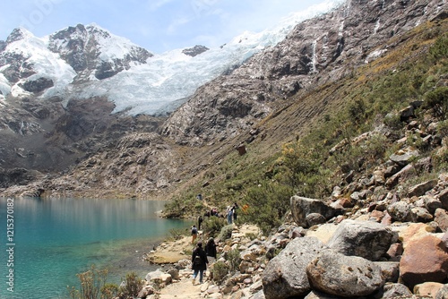 Picture from the trekking to Rocotuyoc Lake at the Huascaran National Park in the Cordillera Blanca Range, Ancash, Peru.