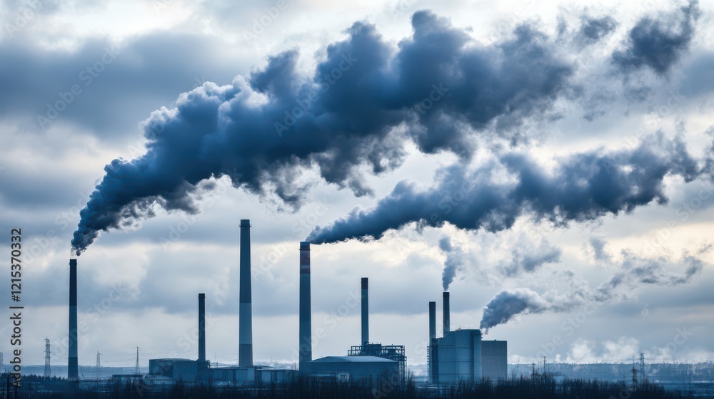 Industrial Area Under Cloudy Sky with Soft Shadows Industrial Area Under Cloudy Sky with Soft Shadows