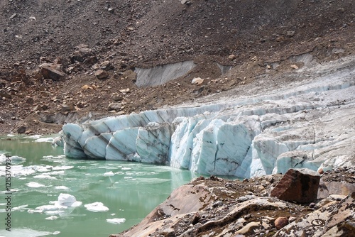 Picture from the trekking to Rocotuyoc Lake at the Huascaran National Park in the Cordillera Blanca Range, Ancash, Peru.
