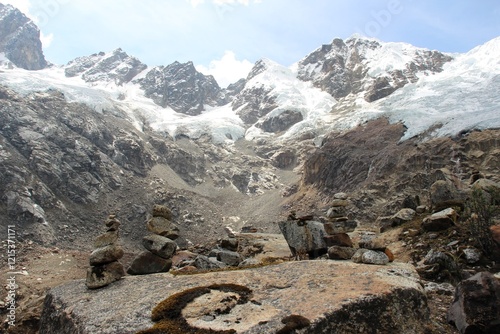 Picture from the trekking to Rocotuyoc Lake at the Huascaran National Park in the Cordillera Blanca Range, Ancash, Peru.