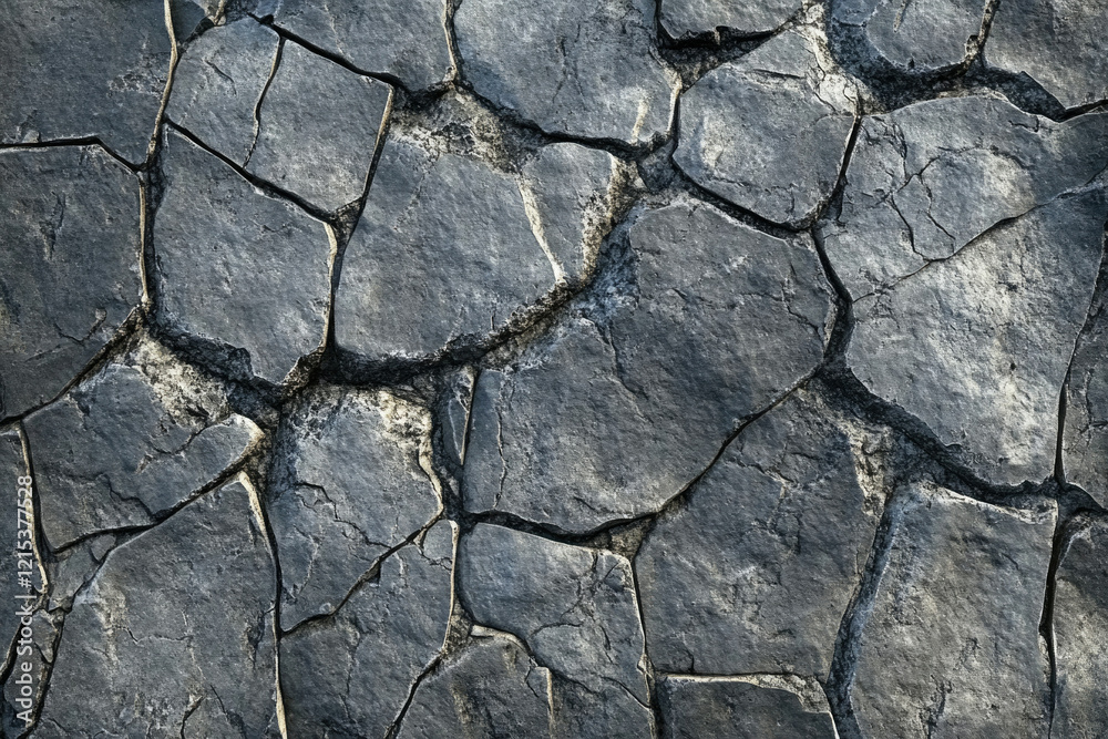 Cracked dark grey stone texture, irregular shapes and crevices. Cracked dark grey stone texture, irregular shapes and crevices.