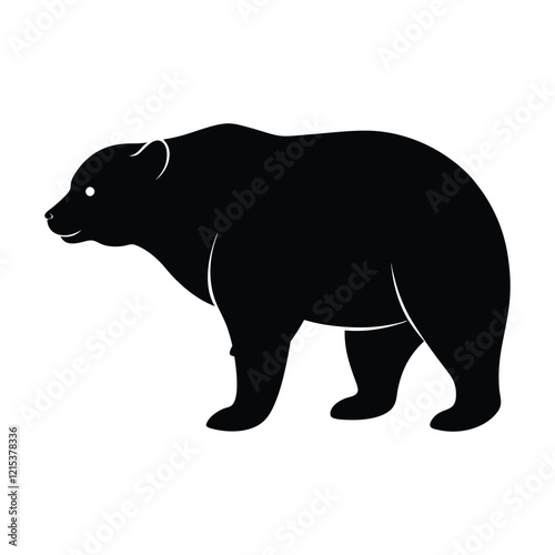 Silhouette of a bear on white Background