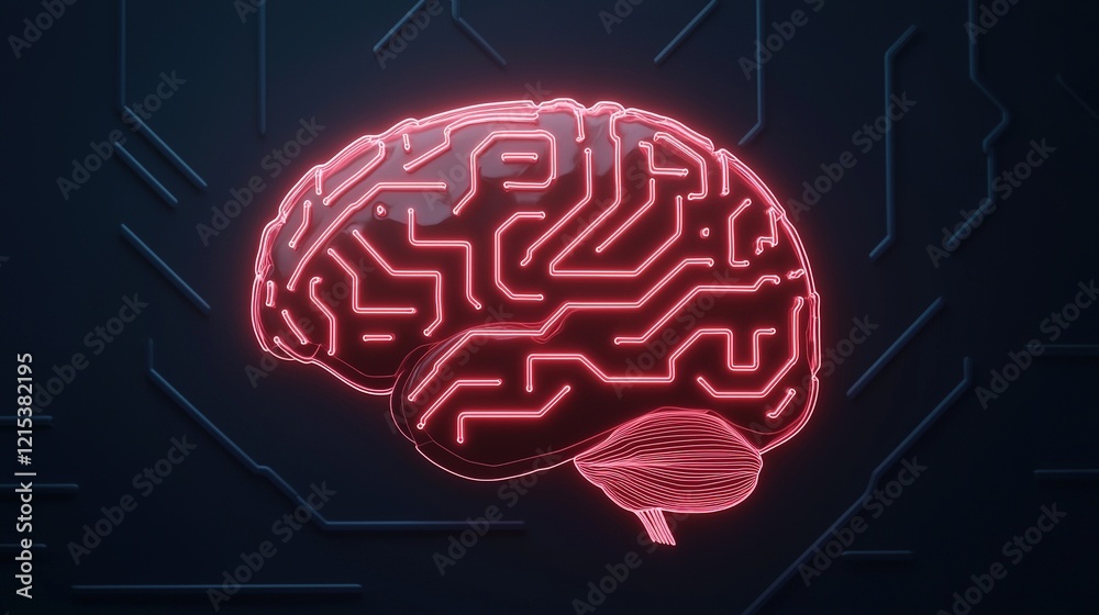 A glowing, stylized brain design with circuit patterns, symbolizing artificial intelligence and technology. A glowing, stylized brain design with circuit patterns, symbolizing artificial intelligence and technology.