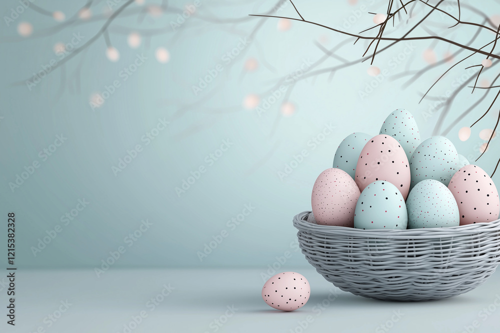 Fototapeta premium easter eggs in a basket