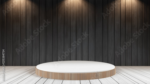 minimal beauty empty mockup product photography Modern wood 3d podium display wooden product background natural pedestal advertising