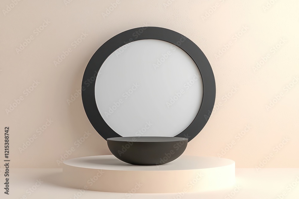 Text-friendly black frame in 3D on a clean gradient background. Text-friendly black frame in 3D on a clean gradient background.