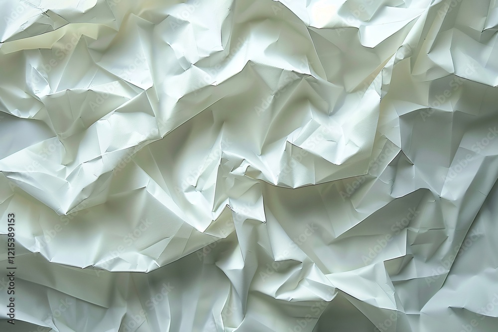 Obraz premium Textured background of crumpled white paper is forming an abstract geometric pattern