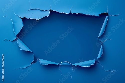 Hole in the blue paper