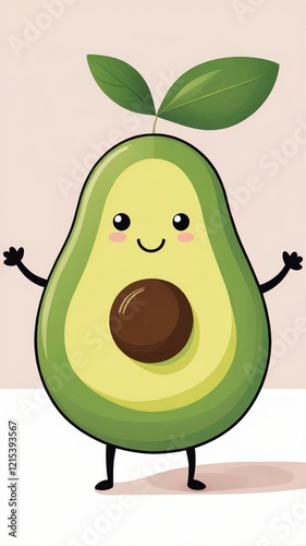 illustration of a avocado with a background, cartoon