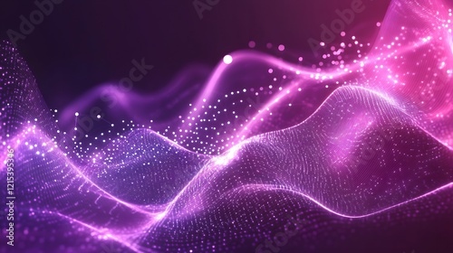 Abstract Purple Wave Particle Background Design