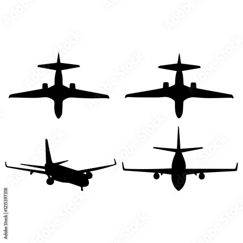 Airplane silhouette vector illustration free download