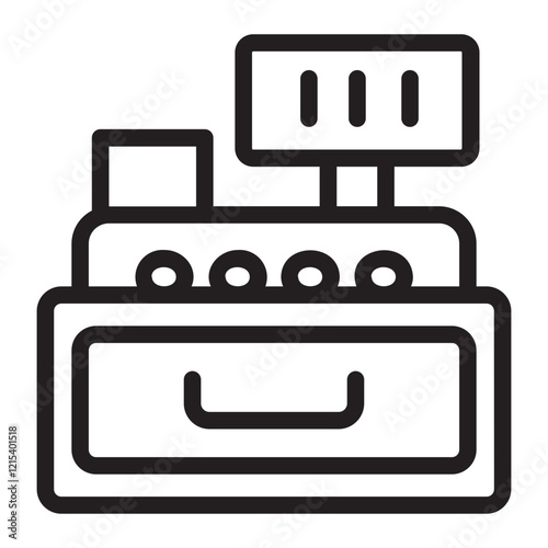 cash register line icon