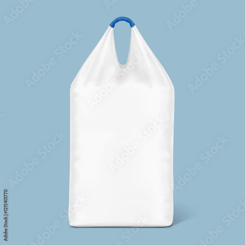 Flexible one loop big bag mockup. High realistic. Vector illustration on colour background. Ready for use in presentation, promo, advertising and more. EPS10.