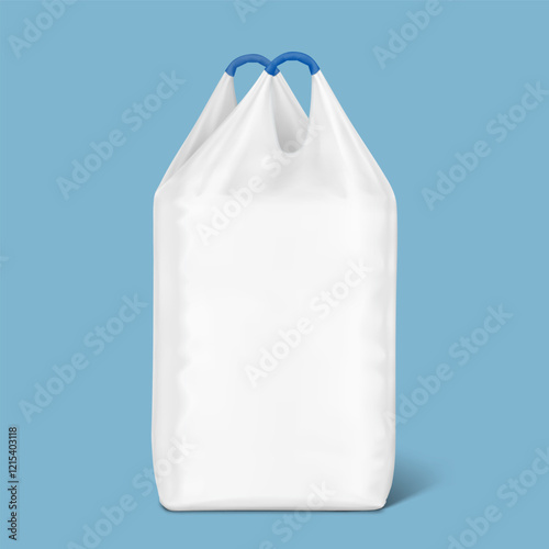 Flexible two loop big bag mockup. High realistic. Vector illustration on colour background. Ready for use in presentation, promo, advertising and more. EPS10.	