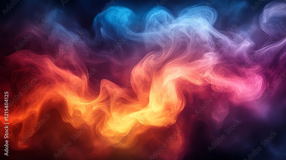 Fototapeta premium Abstract background filled with colorful swirling smoke design images