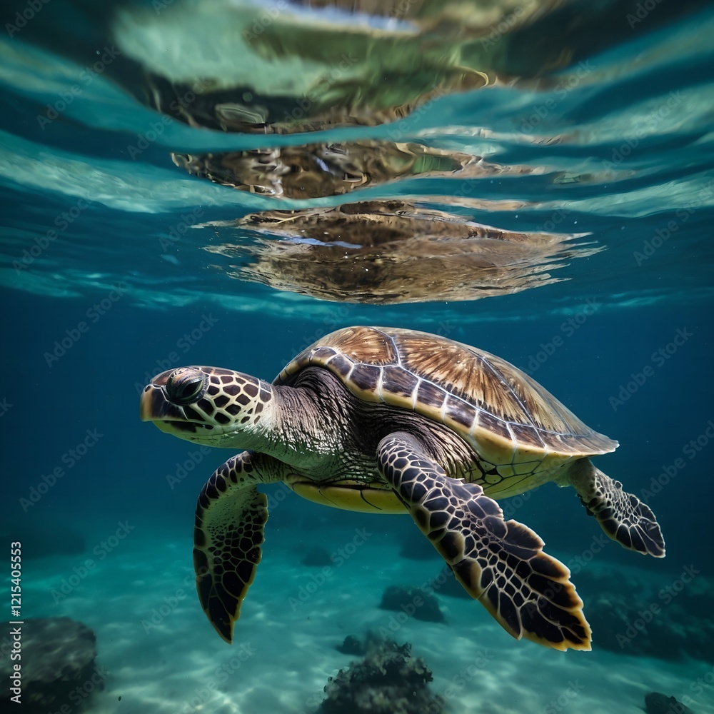 Fototapeta premium sea turtle swimming