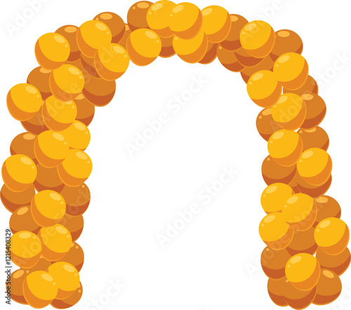 Festive golden balloon arch creating a celebratory entrance or backdrop