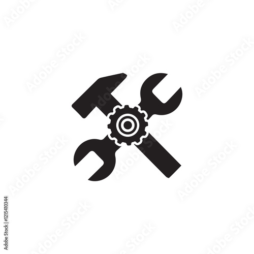 Set of car  Service Vector tools icon.   screwdriver, wrench, hammer, gear, car, repair. Auto service signs. Diagnostic, garage, engine. white background. 