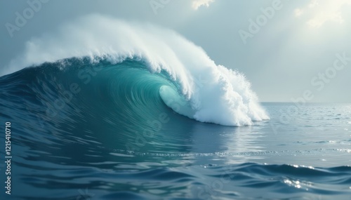 Gliding motion through a misty atmosphere gray wave, gentle, fluidity