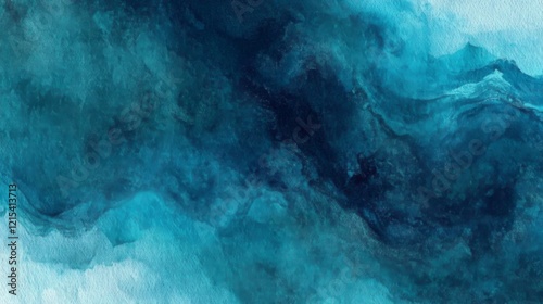 Abstract watercolor paint background by teal color blue and green with liquid fluid texture for background, banner