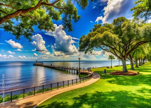 Panoramic View of Daphne, Alabama's Bayfront Park: Scenic Waterfront Landscape photo