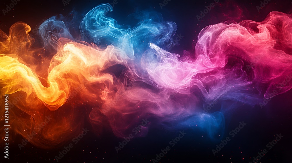 Obraz premium Swirling smoke patterns forming colorful abstract background textures