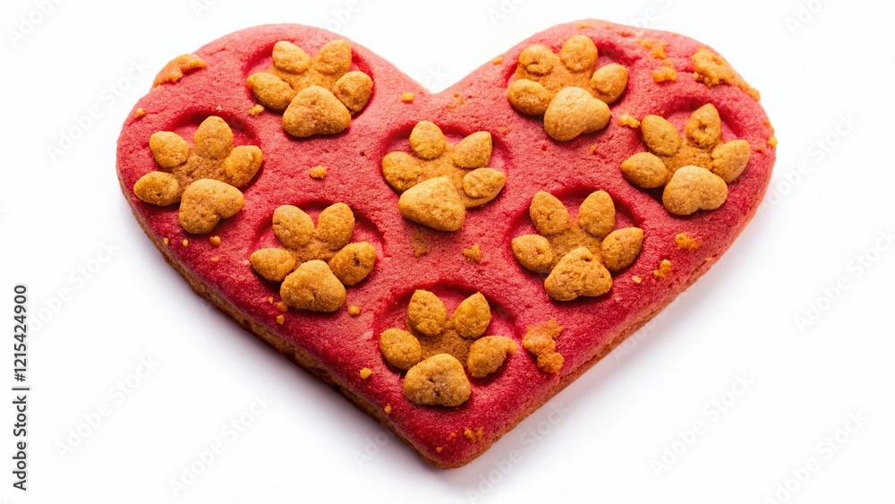 Paw Print Heart Monogram Food Photography: Cute Dog Treat Background Paw Print Heart Monogram Food Photography: Cute Dog Treat Background