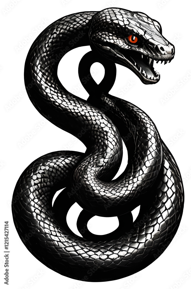 Fototapeta premium Cartoon, representing a fantastic snake, sign of the Chinese New Year. PNG format