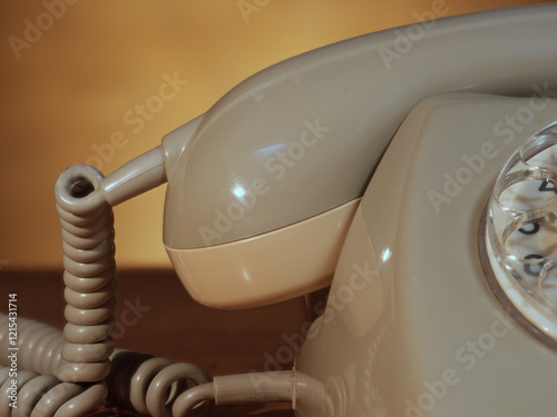 Vintage Rotary Dial Phone in Use photo