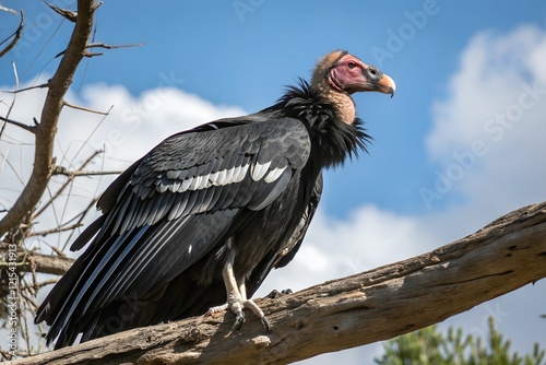 vulture perched on a branch photo