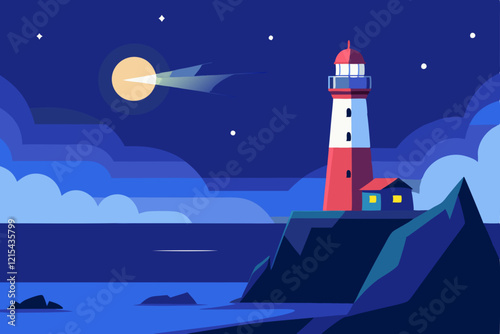 lighthouse at night