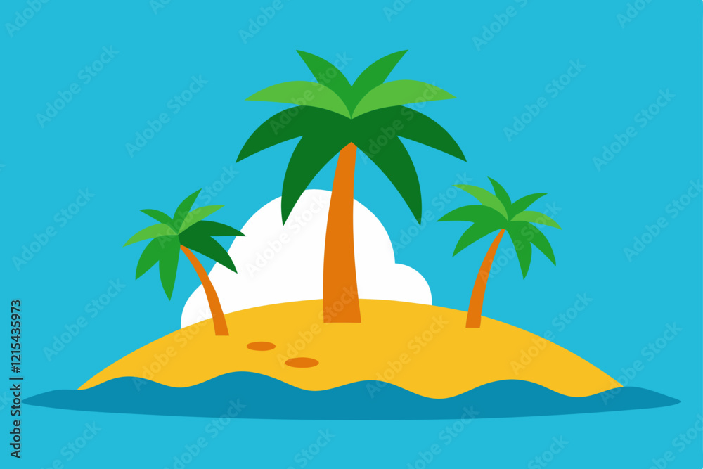 tropical island with palm trees tropical island with palm trees