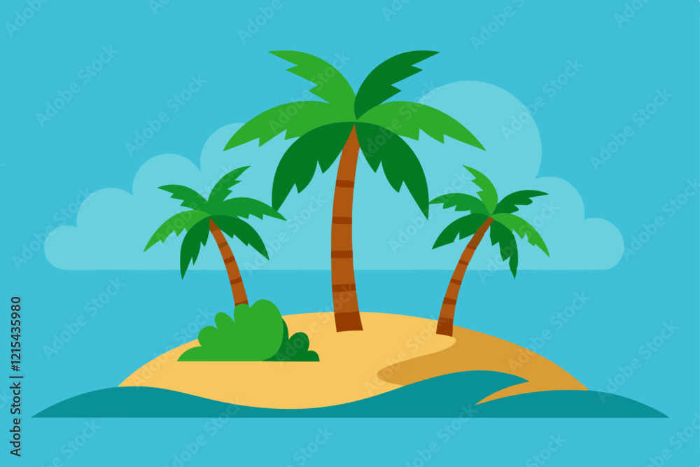 tropical island with palm trees tropical island with palm trees