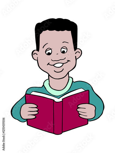 A man reading a book vector illustration
