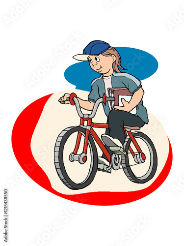 A person riding a bike vector illustration