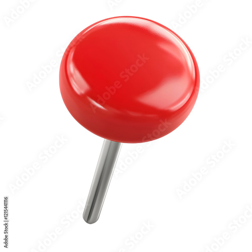 red push pin on transparent background