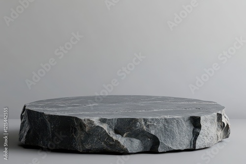Rough stone platform, minimalist studio, display, product backdrop photo