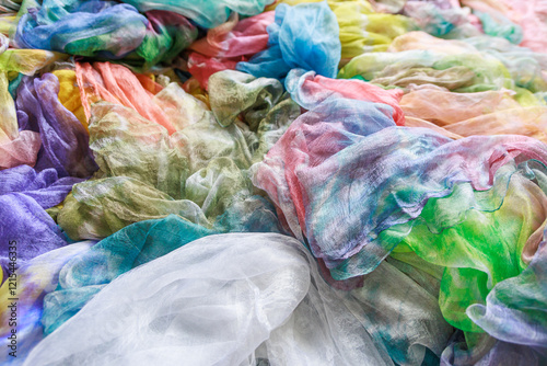 Wallpaper Mural Close-up view of silk products. Torontodigital.ca