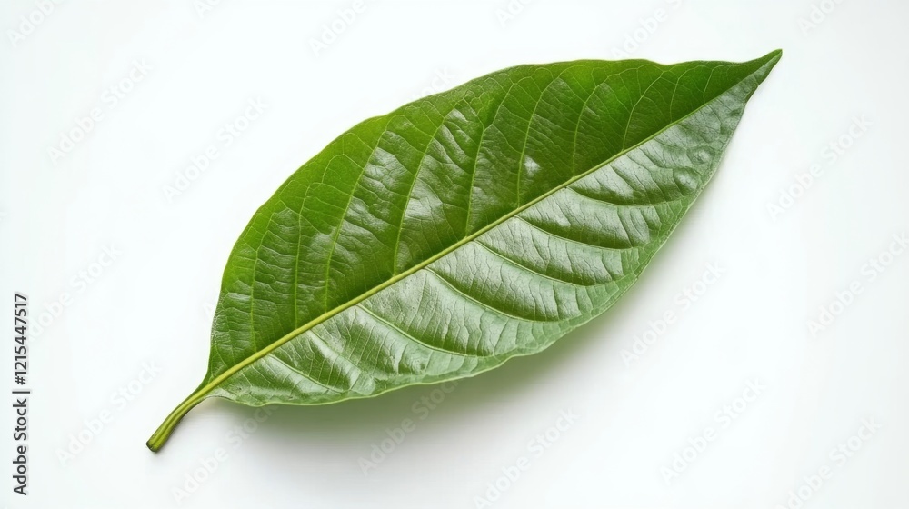 Obraz premium green cocoa leaf isolated on white