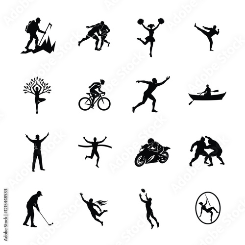 Sports activities silhouette vector illustration