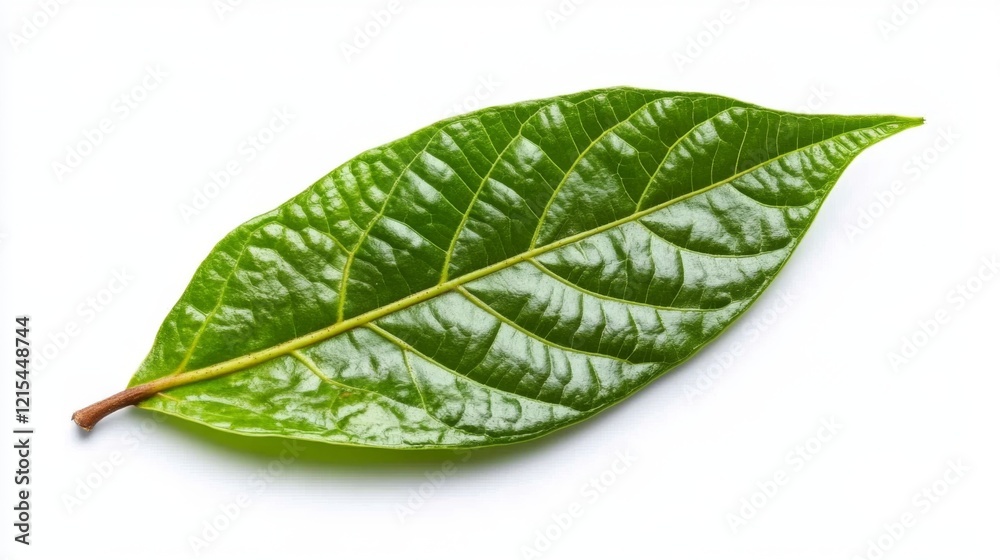 Obraz premium green cocoa leaf isolated on white