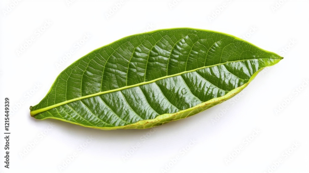 Fototapeta premium green cocoa leaf isolated on white