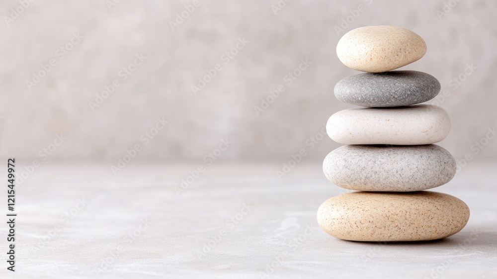 Stack of smooth stones balanced on top each other Stack of smooth stones balanced on top each other