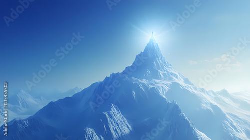 Atop a mountain's lofty height, where the heavens beckon, a sacred temple stands, its spire pointed towards the celestial realm. Celestial Spire. Illustration