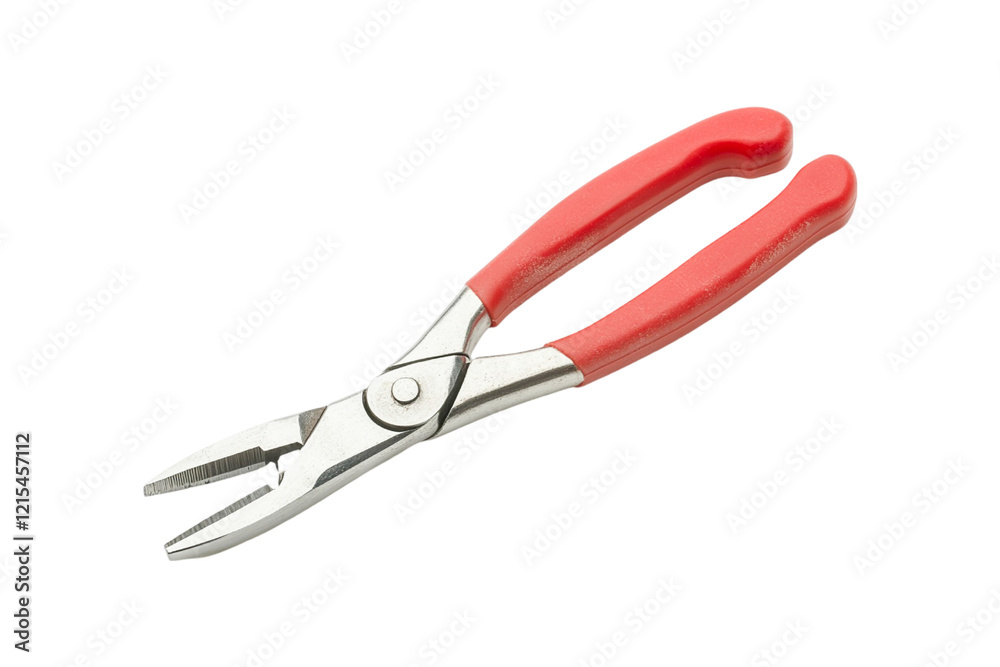 Red handled pliers isolated on white background tool repair equipment, Red handled pliers isolated on white background tool repair equipment,
