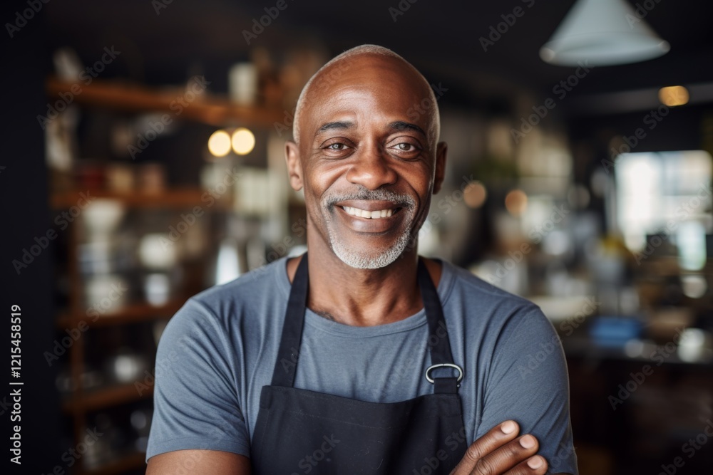 Smiling portrait of a middle aged African American male small business owner Smiling portrait of a middle aged African American male small business owner