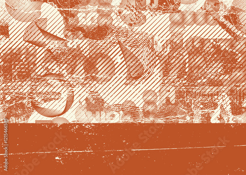 Background with glitch distorted grunge textures . grunge background texture with halftone dots, glitched shapes, textures and lines .Screen print vector background with grunge textured surface.